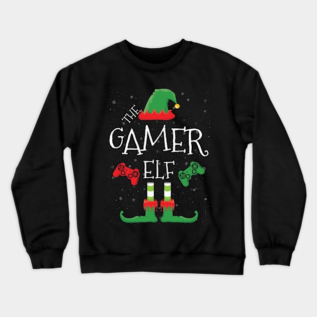 Gamer Elf Family Matching Christmas Group Funny Gift Crewneck Sweatshirt by tabaojohnny